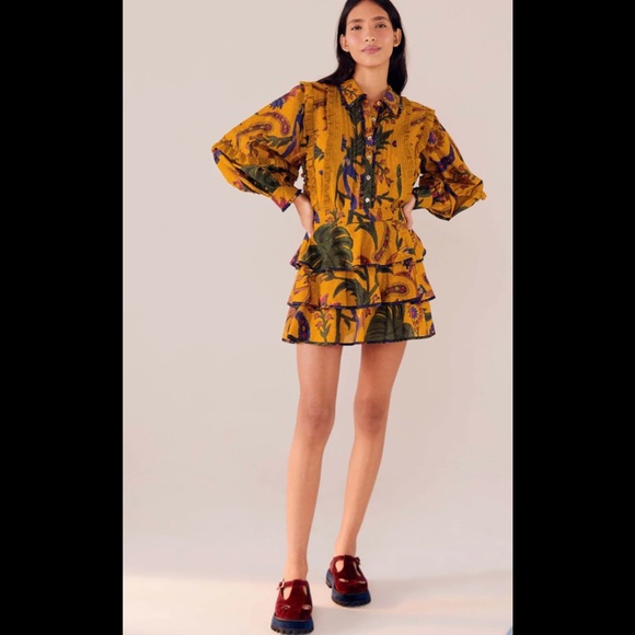 Farm Rio Tropical Tapestry Mini Skirt